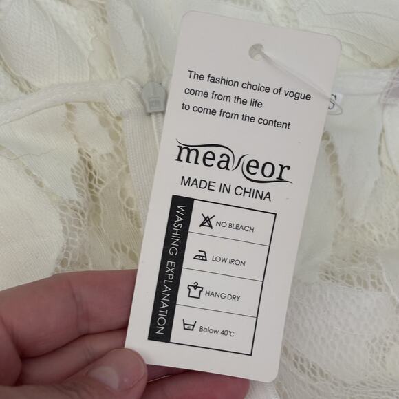 Meaneor Dress Small Lace Sheer Back Romantic Bachelorette Party Resort Cruise - Picture 11 of 12